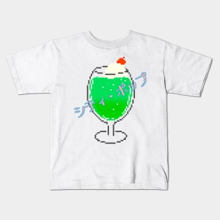 Japanese City Pop Melon Soda Pixel Kawaii Retro Kids T-Shirt